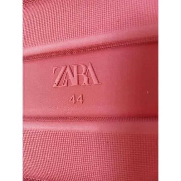 Zara‎ Women Pink Terry Cloth Fastner Slip On Chunky Slip On Sandals Size 11 - Picture 7 of 9